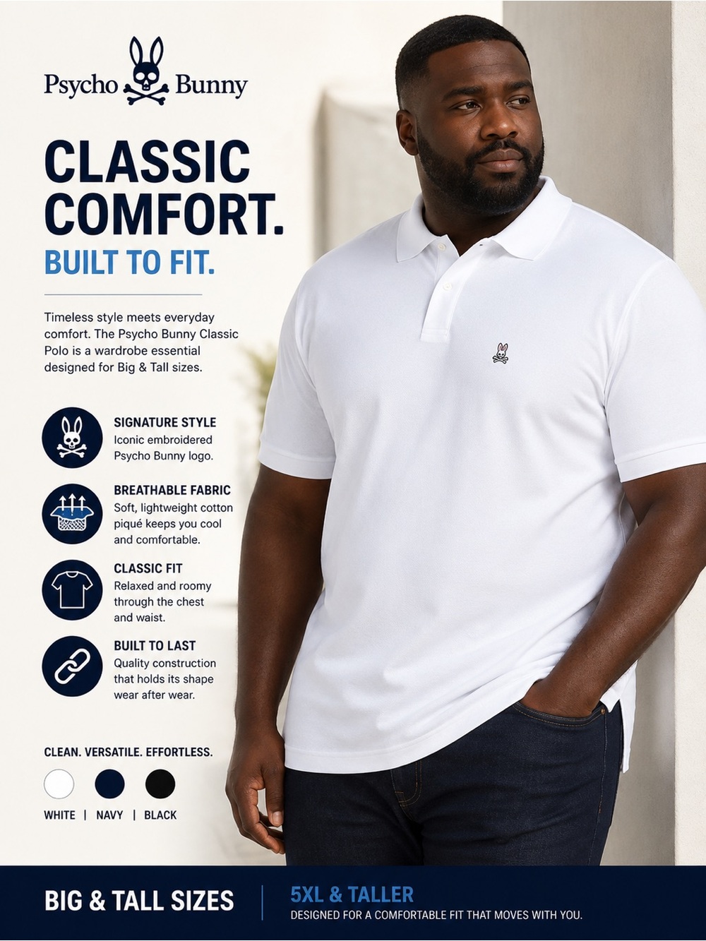 Psycho Bunny Polo Sz 5XLT - Men’s Big and Tall